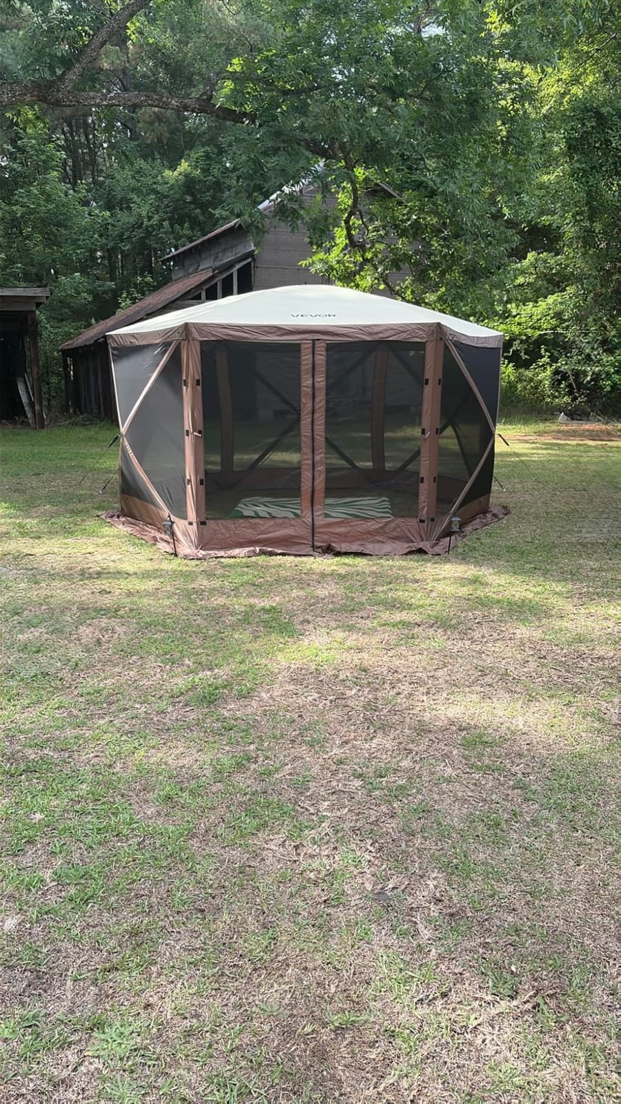 VEVOR Pop Up Gazebo Screen Tent, Pop-Up Instant Gazebo Tents with Mosquito Netting Outdoor Canopy, 6 Sided Sun Shelter 10x10ft with 6 Removable Wind Cloths & 2 Mesh Windows, Pavilion Tent for Patio customer photo 2