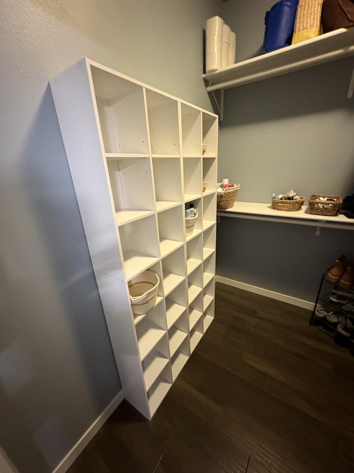 FOTOSOK Bookshelf Bookcase 7-Tier Narrow Bookshelf Tall CD Media Tower Rack customer photo 1