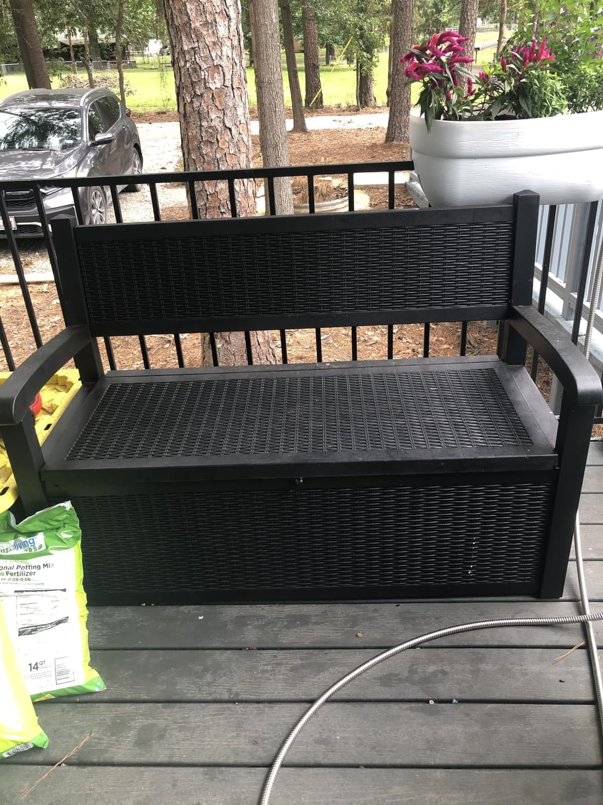 PatioZen 80 Gallon Outdoor Storage Bench Deck Box, Black customer photo 1