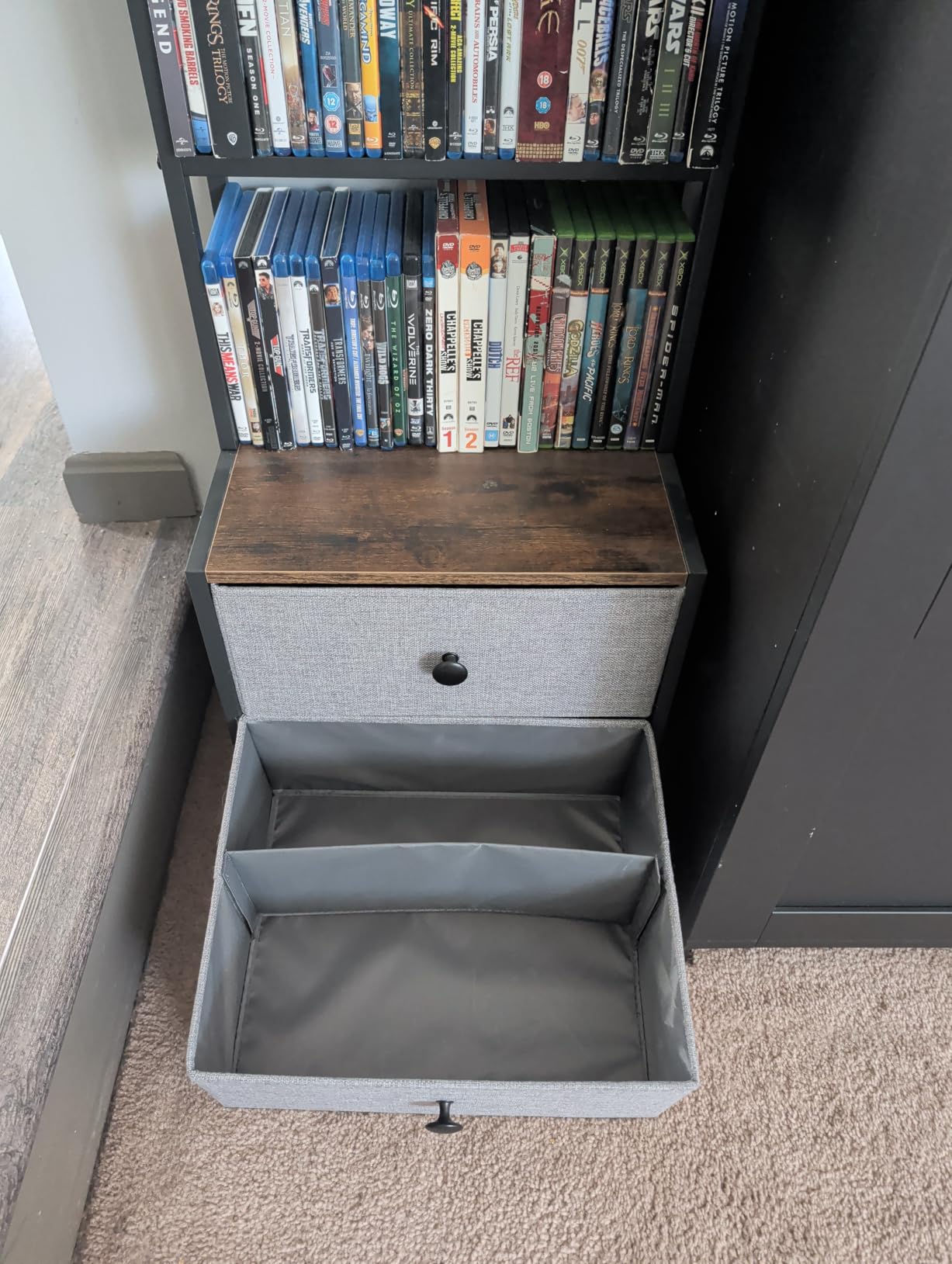 CD Storage Rack with Drawer, 5-Tier Media Storage Shelf customer photo 1
