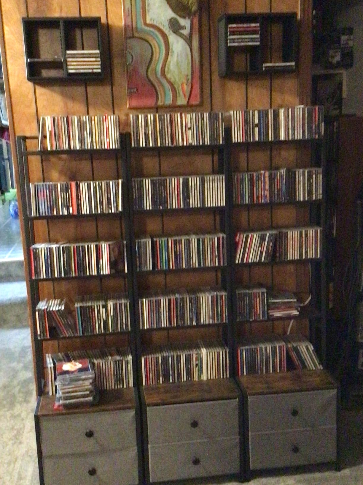 CD Storage Rack with Drawer, 5-Tier Media Storage Shelf customer photo 2