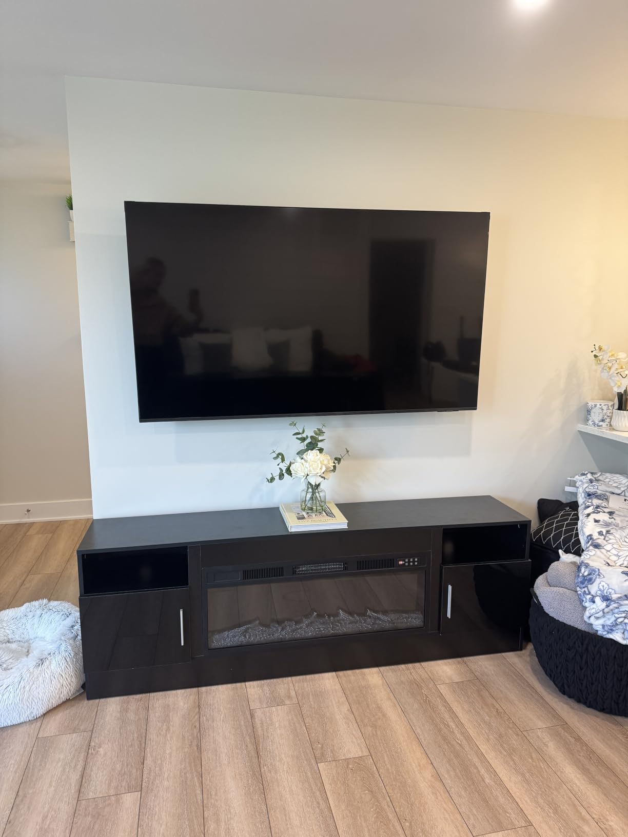 VITESSE 70”Fireplace TV Stand,Modern Entertainment Center Heating Fireplace | 36