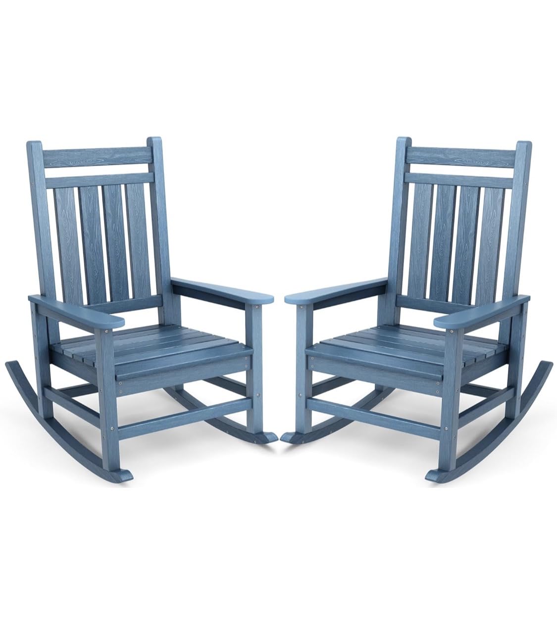 SERWALL Outdoor Rocking Chair Set of 2, HDPE Rocker for Adults, Brown customer photo 1