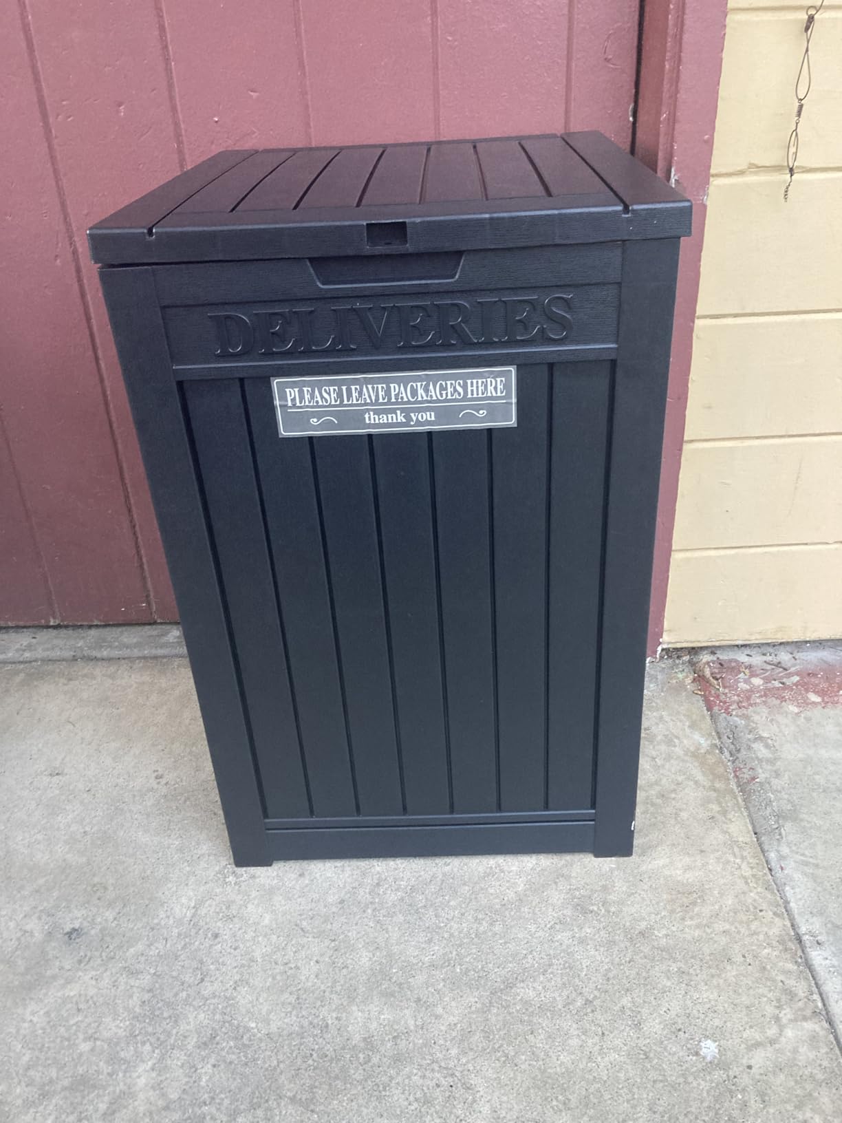 PatioZen Package Delivery Box, Waterproof Outdoor Container Lockable, Black customer photo 1