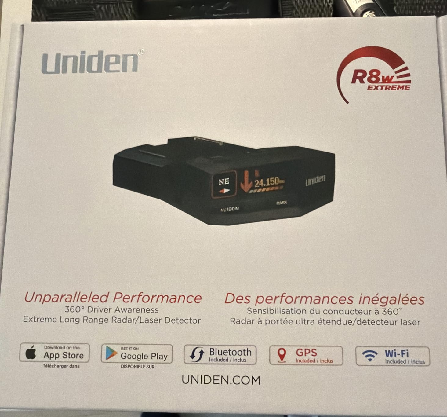 Uniden R8W (new Model) Extreme Long Range Laser/Radar Detector, 360° Awareness, Directional Arrows, Wi-Fi, Bluetooth, GPS, Real-Time Voice Alerts, Red Light & Speed Camera Alerts, R/TACH App customer photo 1
