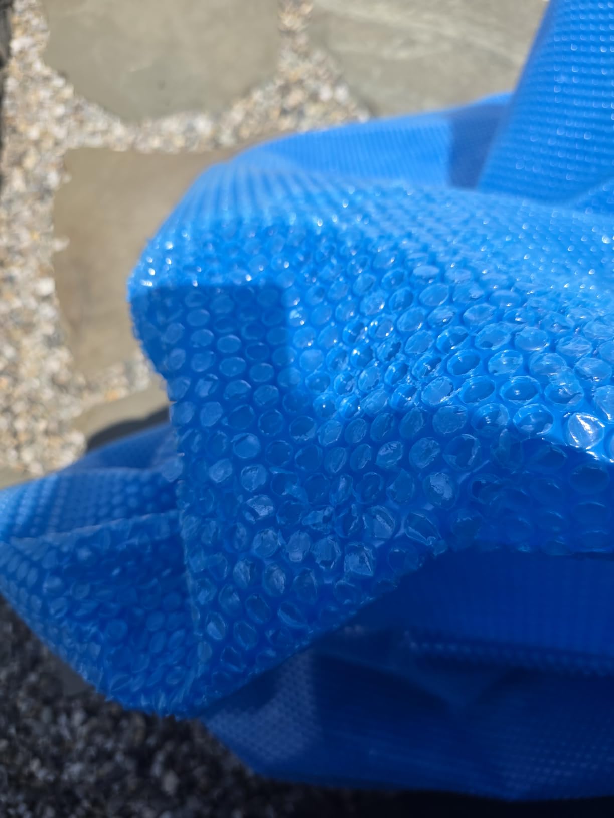 UIRWAY 16Mil Premium Solar Pool Cover 12ft, Blue Bubble Solar Blanket for Inground and Above Ground Pools Ultra Thick, Long-Lasting, High Heat Retention, UV Protection, Customizable Fit customer photo 1