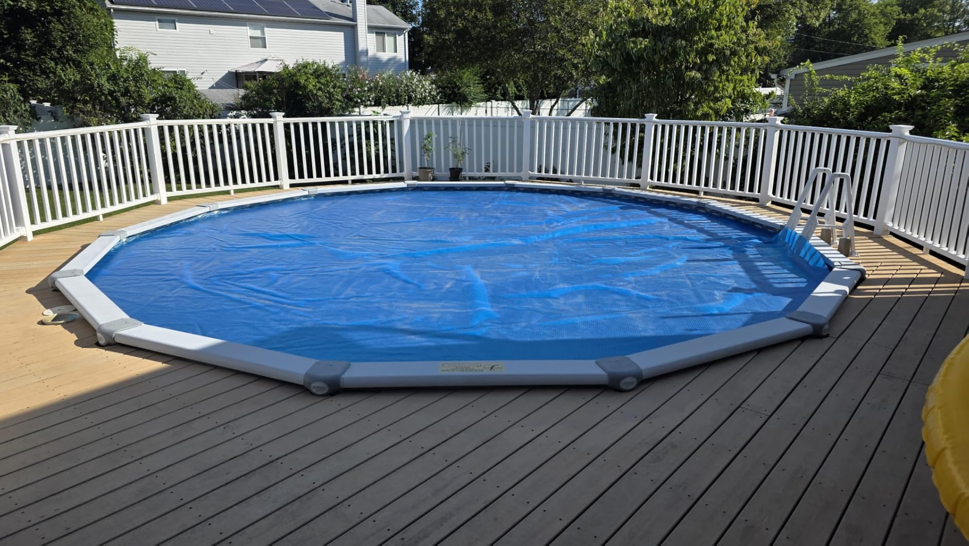 UIRWAY 16Mil Premium Solar Pool Cover 12ft, Blue Bubble Solar Blanket for Inground and Above Ground Pools Ultra Thick, Long-Lasting, High Heat Retention, UV Protection, Customizable Fit customer photo 2