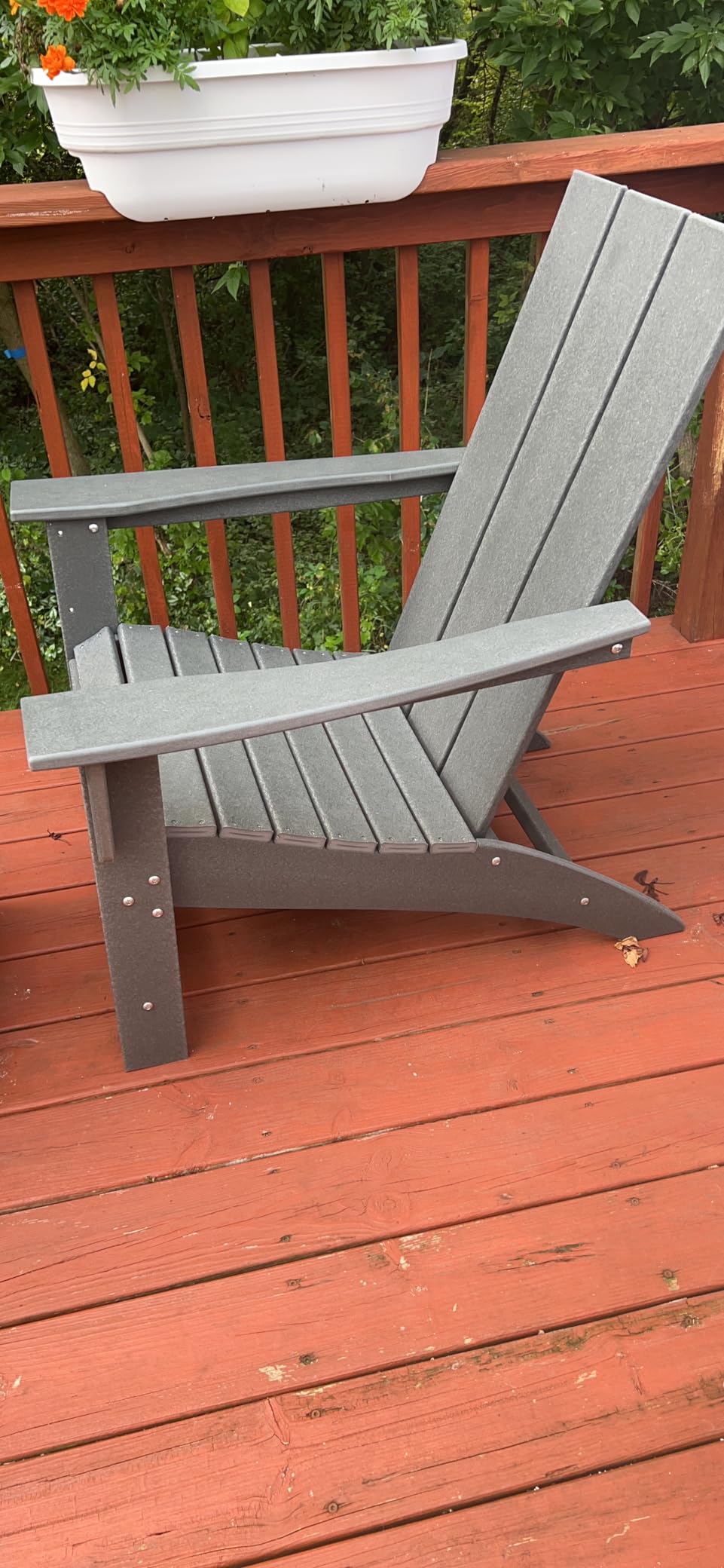 Modern Adirondack Chair with Cup Holder, HDPE Plastic Patio Chairs customer photo 1