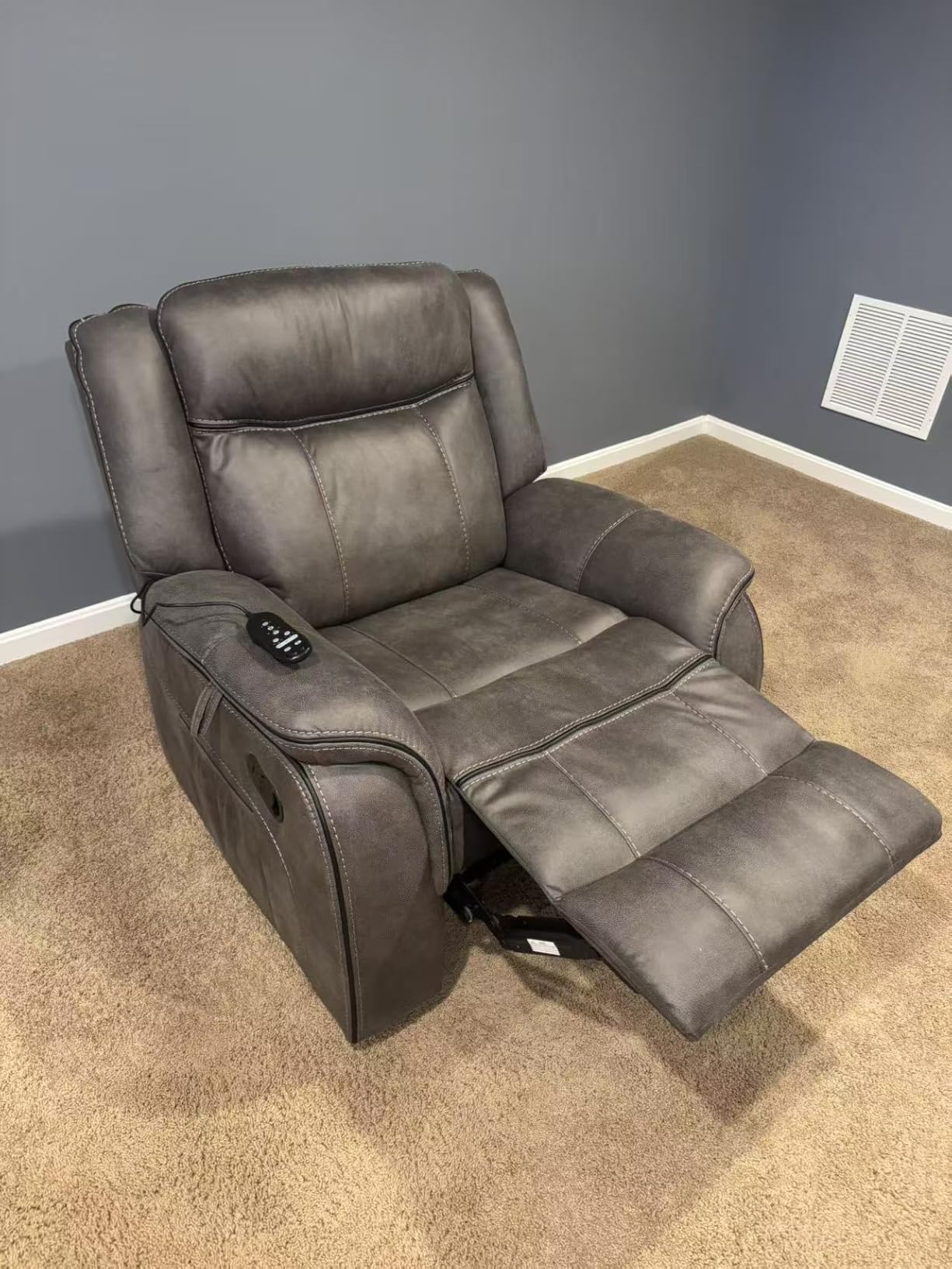 Massage Recliner Chair with Heat Comfy Leather Wall Hugger Recliners Manual customer photo 2