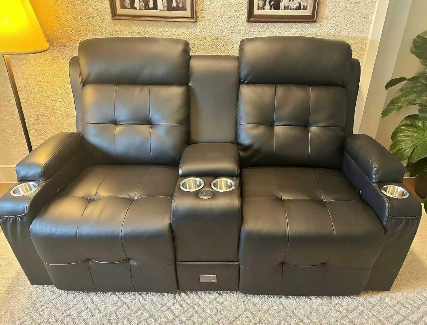 RV Loveseat Recliner Sofa, Home Theater Seating with Console & Massage customer photo 1