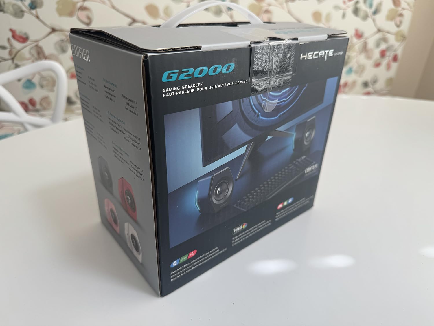 Edifier Hecate RGB Gaming Speakers, 32W Peak Power, Bluetooth, Black | Game/Movie/Music Modes, 12 RGB Lighting Effects, Compact Design for PC/PS4/Desktop, 2.75