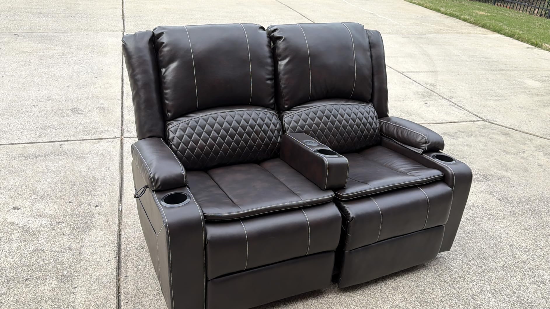 Upgraded 5 Seater Reclining Sofa Set, Living Room Couch (Velvet,Grey) customer photo 2