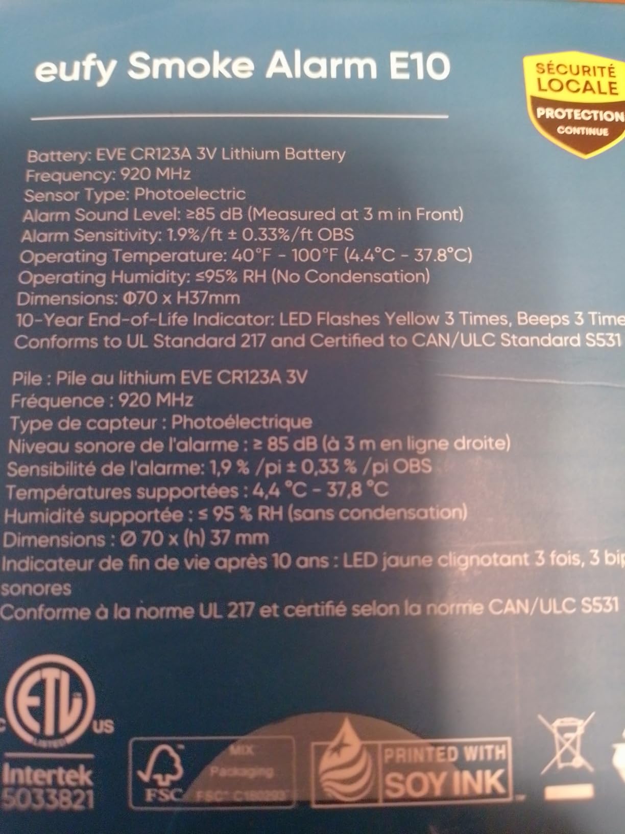 eufy Security Smoke Alarm E10, Smoke Detector, Ultra-Compact 70 mm Design customer photo 1