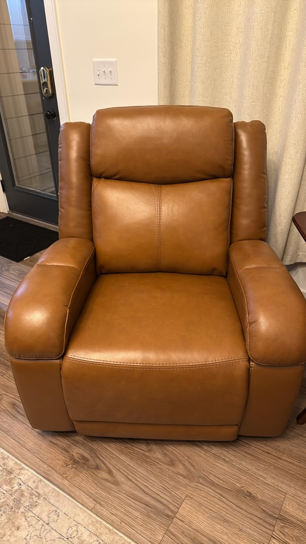 Watson & Whitely Genuine Leather Wall Hugger Power Recliner, Cafe | Recliner Chair for Adults, Power Headrest, USB/Type-C Charging Ports, Electric Reclining Sofa Chair for Living Room, RV customer photo 2