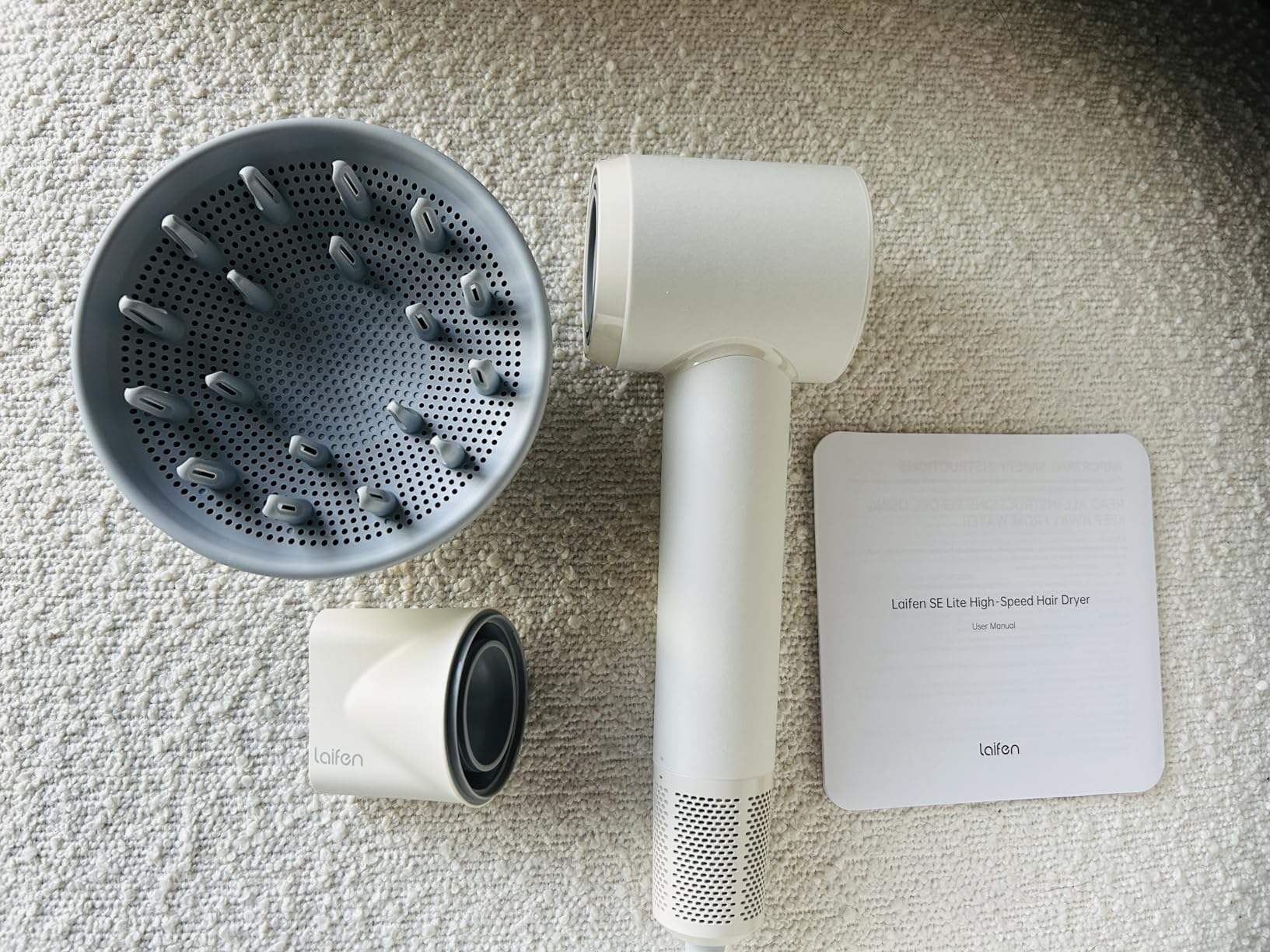 Laifen SE Lite High-Speed Ionic Hair Dryer with Diffuser, Milktea customer photo 1