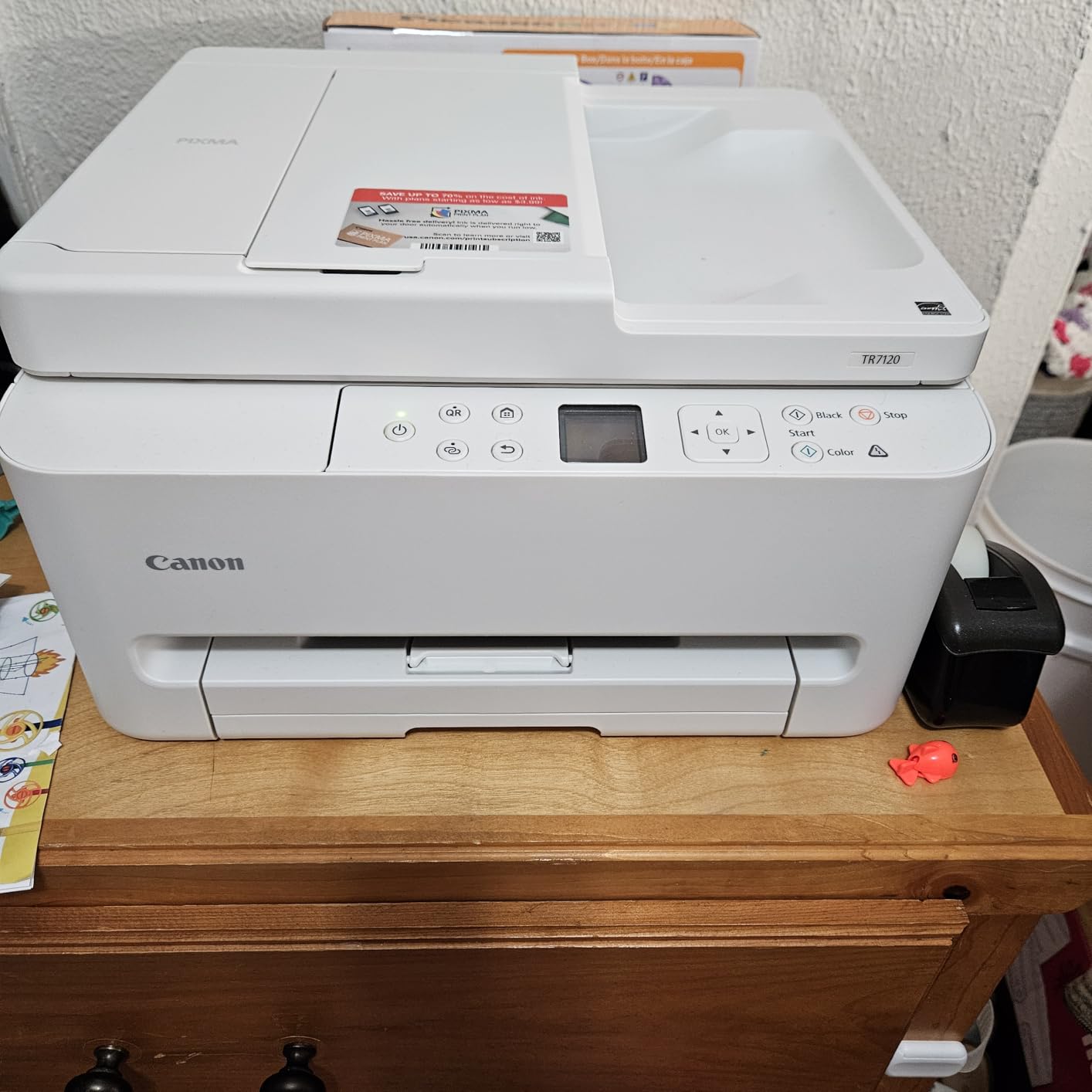 Canon PIXMA TR7120 Wireless Color Inkjet Printer, Duplex Printing, White – Home Printer with Copier/Scanner, Auto Document Feeder, Compact Design, Intuitive Control Panel customer photo 2