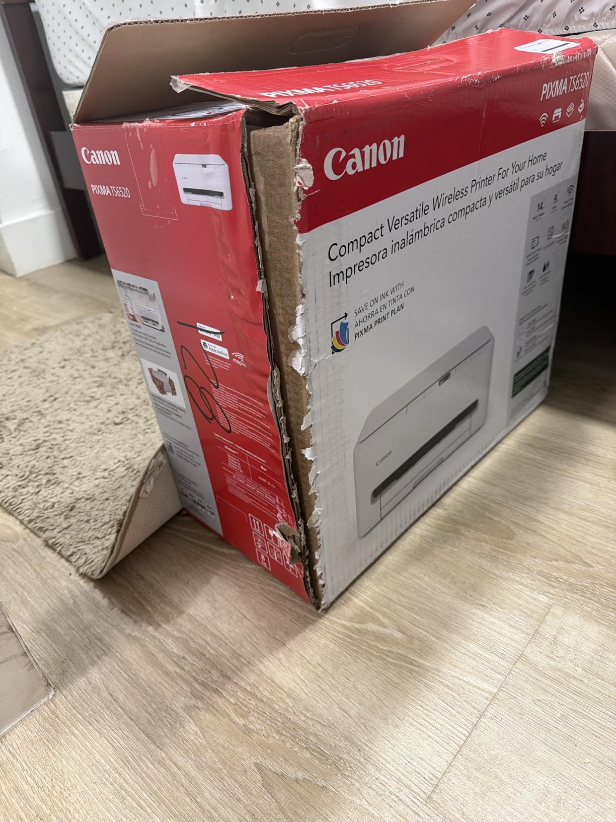 Canon PIXMA TS6520 Wireless Color Inkjet Printer, Duplex Printing, Copier/Scanner, 1.42