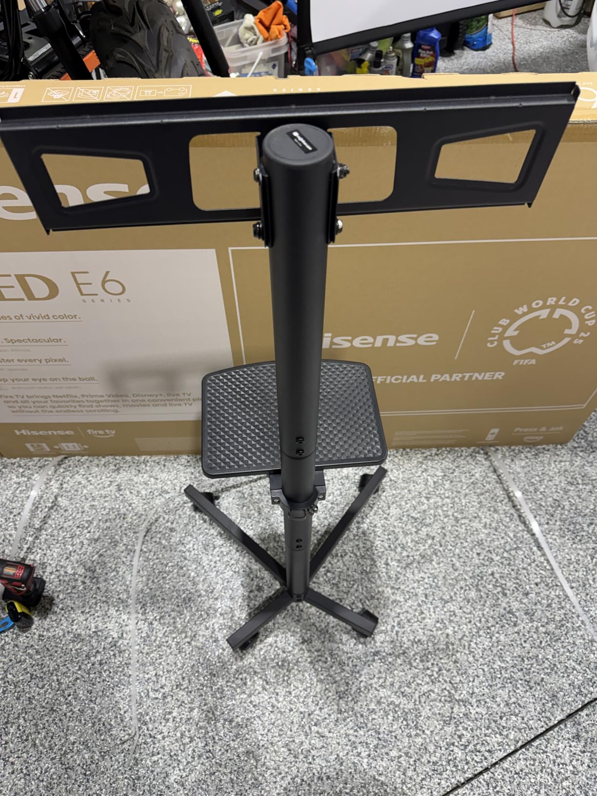 Portable Rolling TV Stand with Shelf for 32-85 in TVs up to 150 lbs customer photo 1