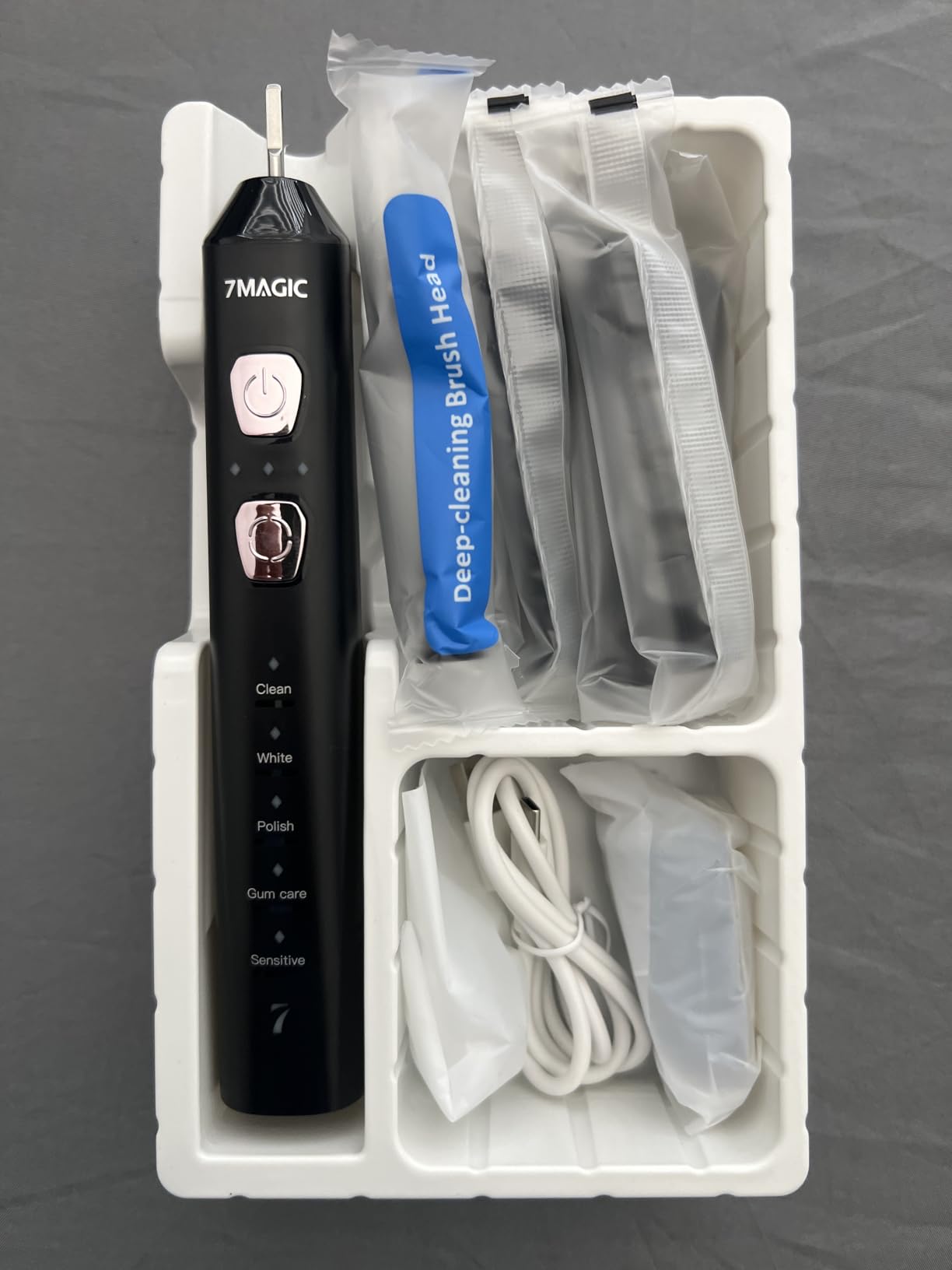 7MAGIC Sonic Electric Toothbrush, 180-Day Runtime, 42000 VPM, 8 Heads, Black customer photo 1