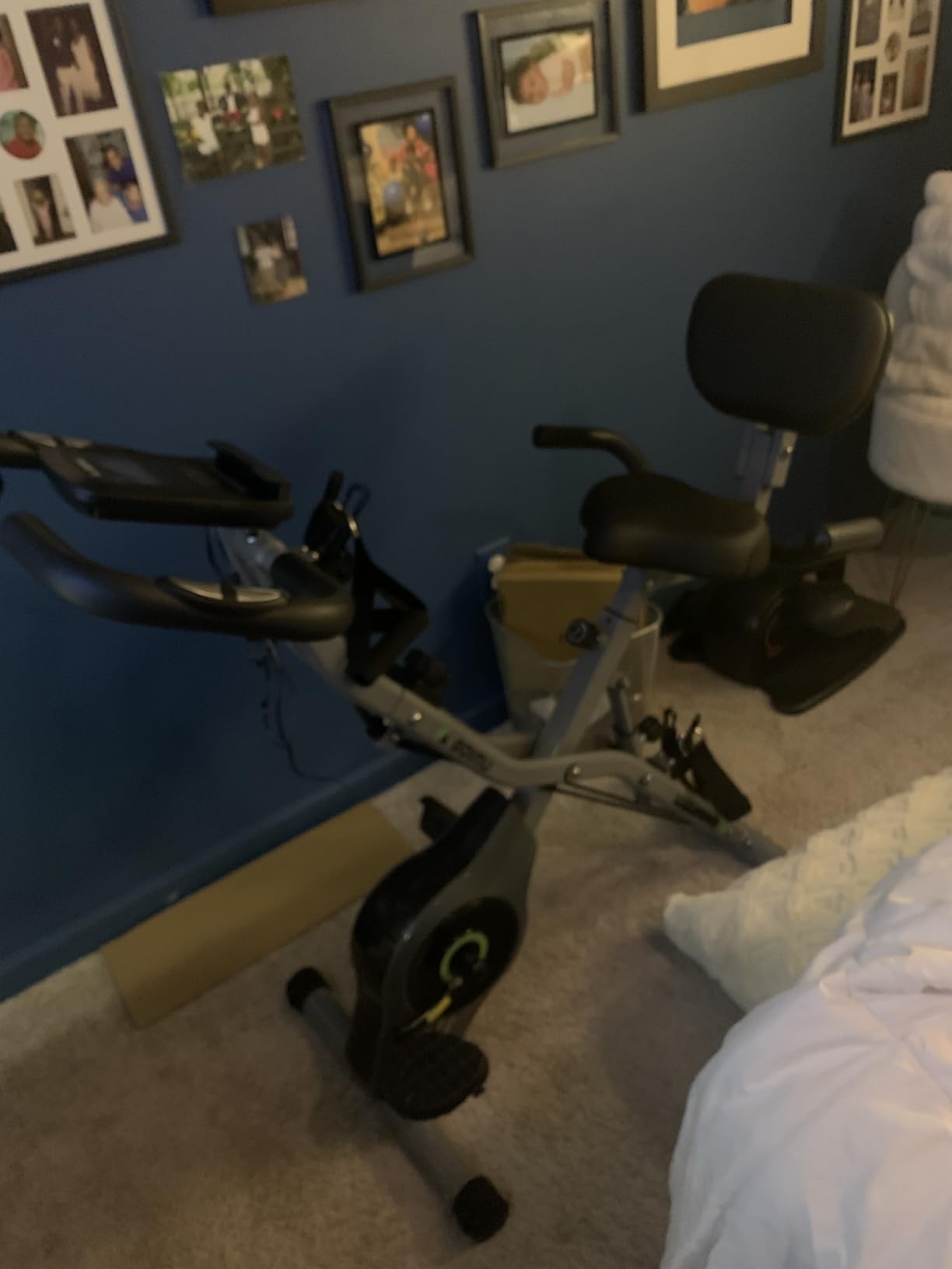 Exercise Bike, 5 in 1 Foldable Stationary Bike for Seniors, 16-Level Adjustable Magnetic Resistance, Indoor Workout Bike with 330LB Capacity, Comfortable Seat Backrest X-bike customer photo 2