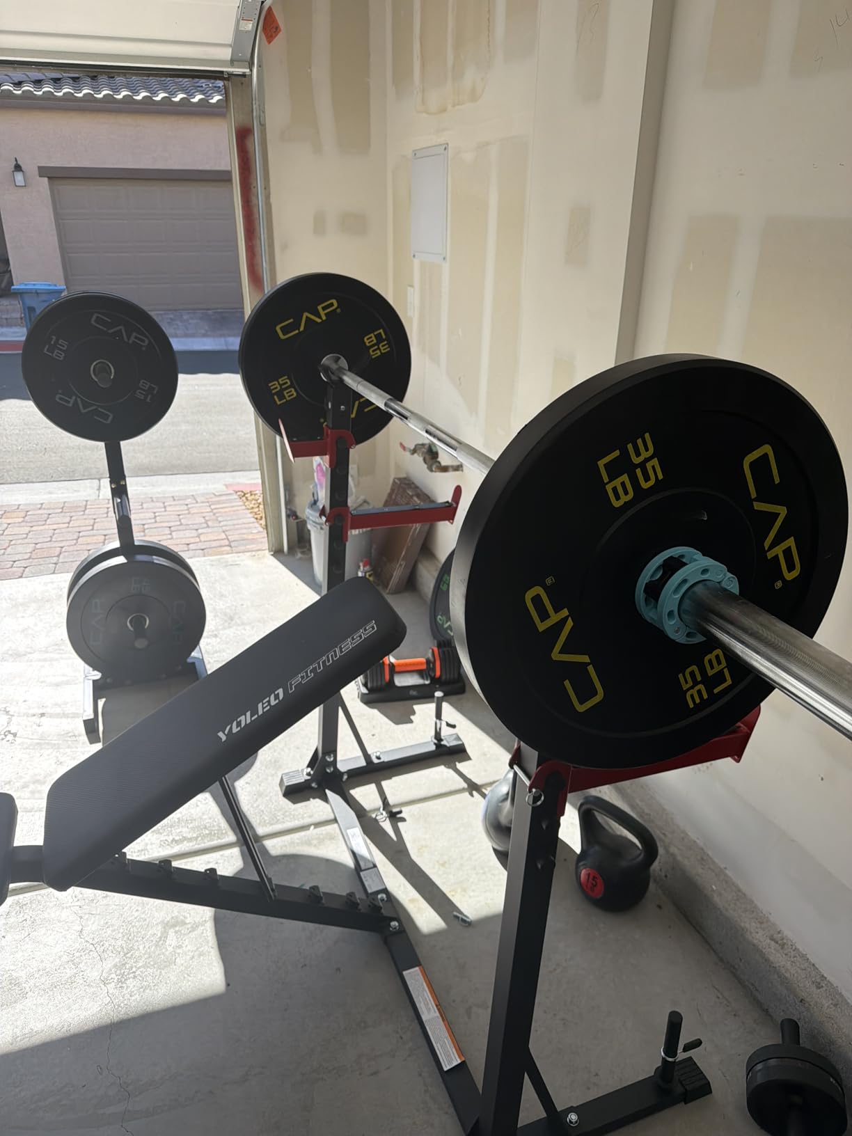 YOLEO Olympic Weight Bench Set, Heavy Duty Bench Press Rack for Home Gym customer photo 2