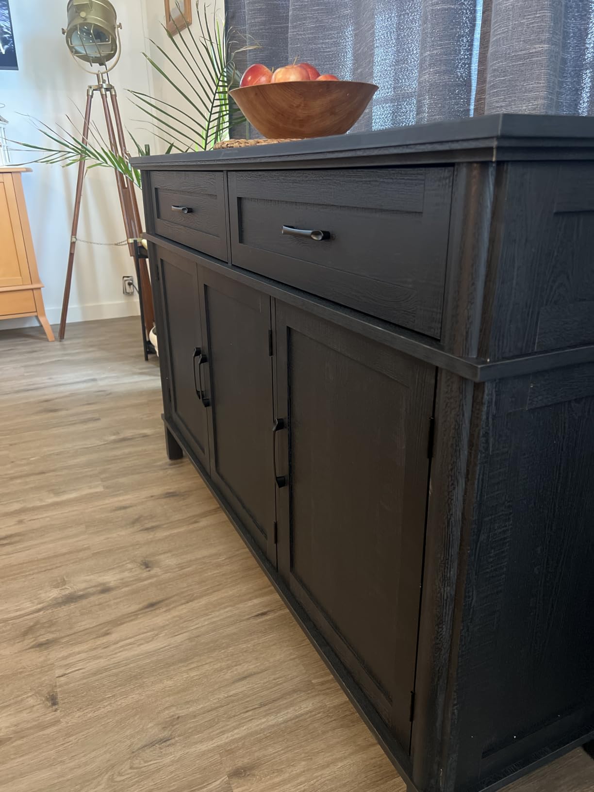 ONBRILL 48 Inch Buffet Cabinet with Storage, Brown customer photo 2