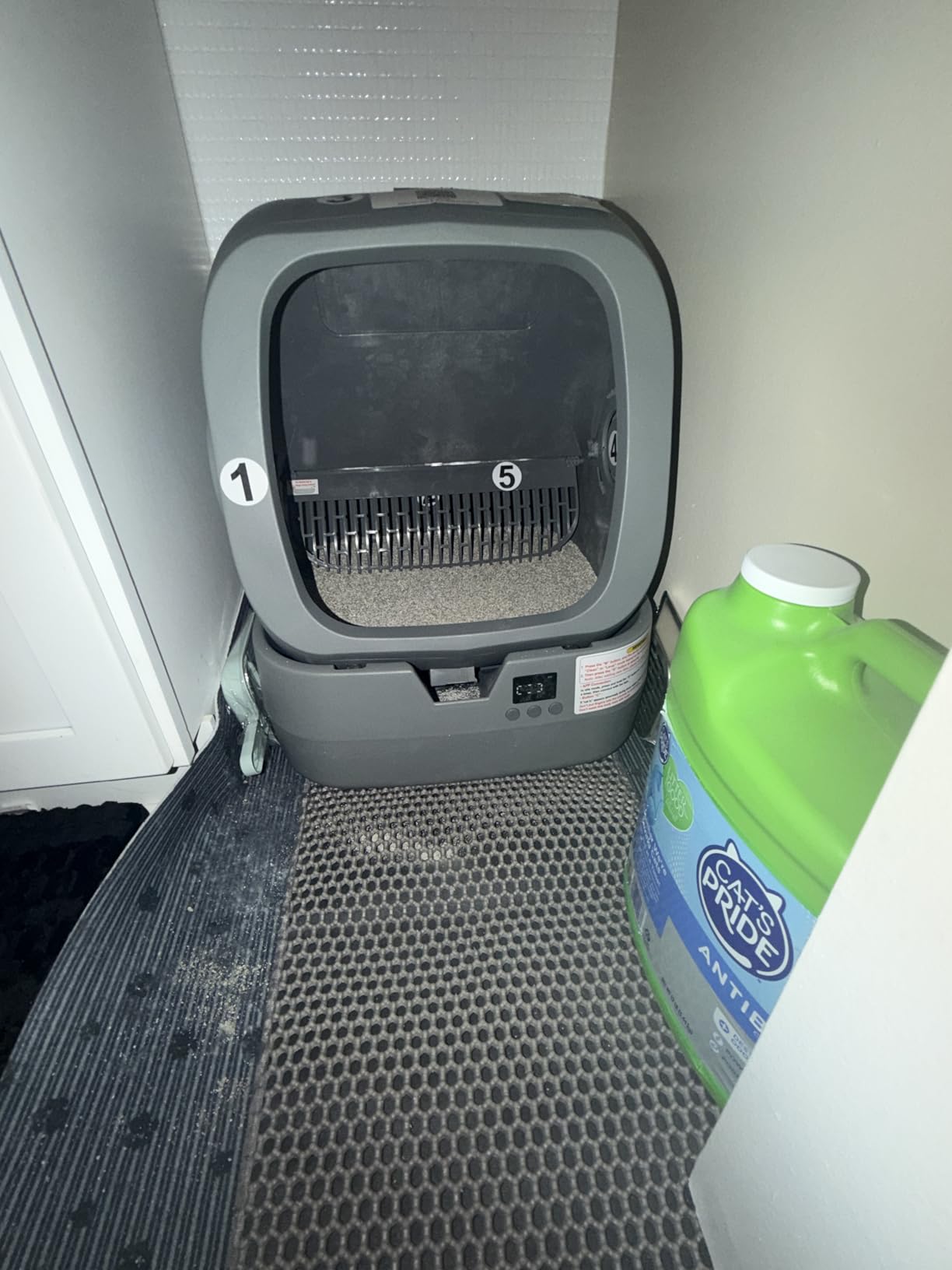 UPFAS Automatic Cat Litter Box Self Cleaning - APP Control - Weight Monitoring - Ultra-Quiet, Medium Cats and Kittens Litter Box, Safe Anti-Pinch【Assembly Required】- Grey customer photo 2