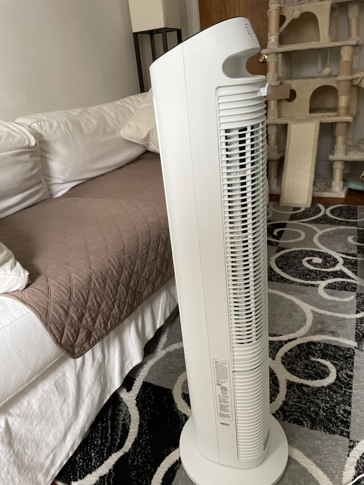 DREO Evaporative Air Swamp Cooler, 40” Standing Fans that Blow Cold Air, 80° Oscillating Bladeless Cooling Fan for Bedroom, Removable Water Tank, Ice Packs, Remote Control, 4 Speeds, 7H Timer, White customer photo 1