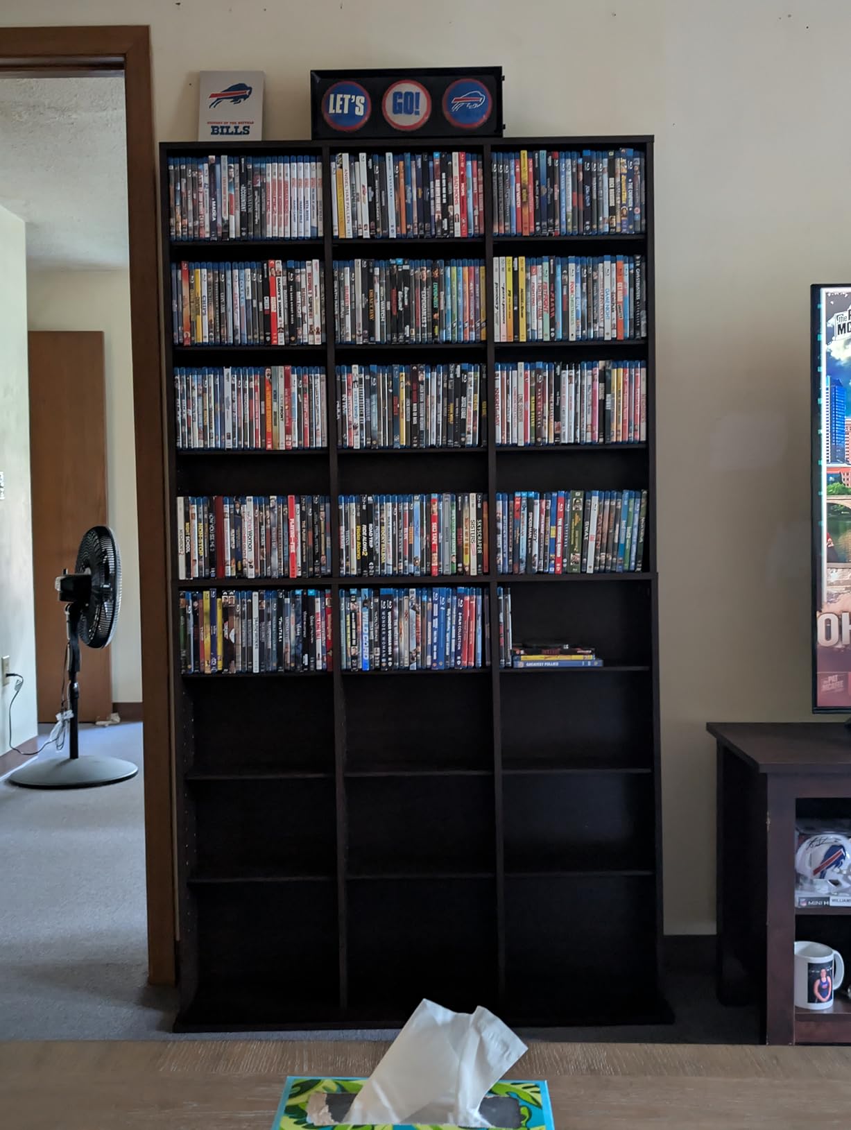 VEVOR Media Storage Cabinet, 12-Tier DVD Shelf Organizer, 40.08 x 9.09 x 71.26 in Multimedia Storage Organizer for CDs, DVDs, Books and Games, CD Shelf for Living Room, Home Office, Recording Room customer photo 2