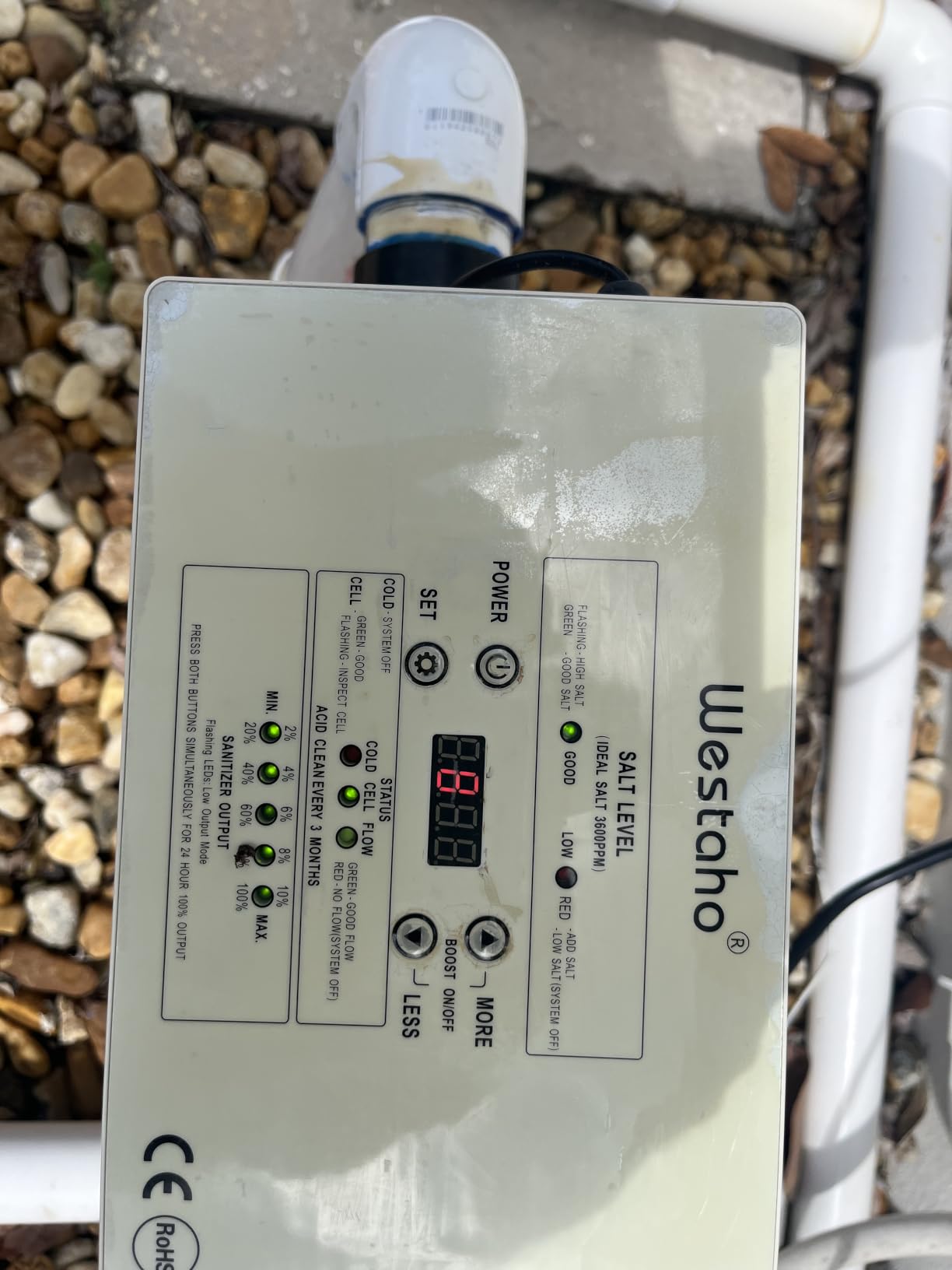 Salt Chlorine Generator, Westaho Pool Salt System for Inground Pools Up to 40,000 Gallons, 1.4 lb Chlorine Output, USA Titanium Cell with 10,000-Hour Lifespan, Built-in Power Supply customer photo 1