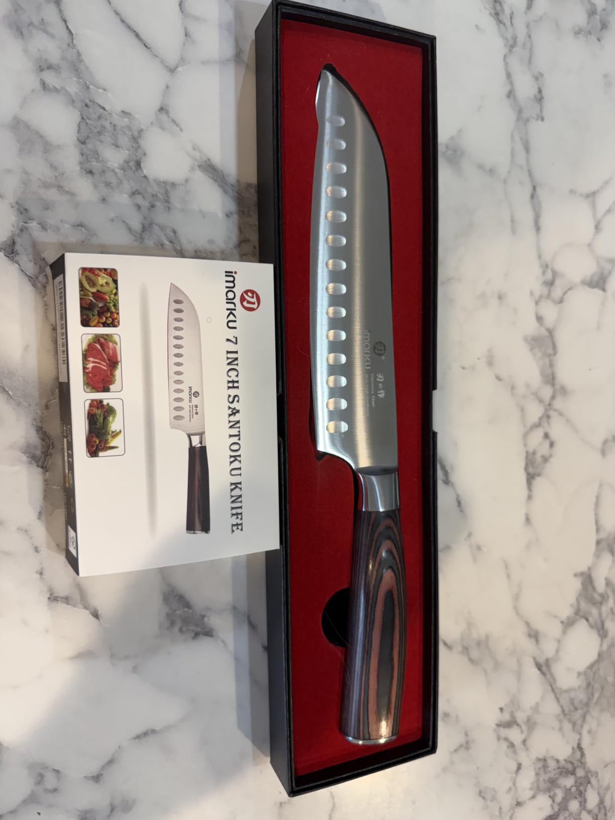 imarku Santoku Knife 7 Inch, Japanese Sharp High Carbon Stainless Steel customer photo 1