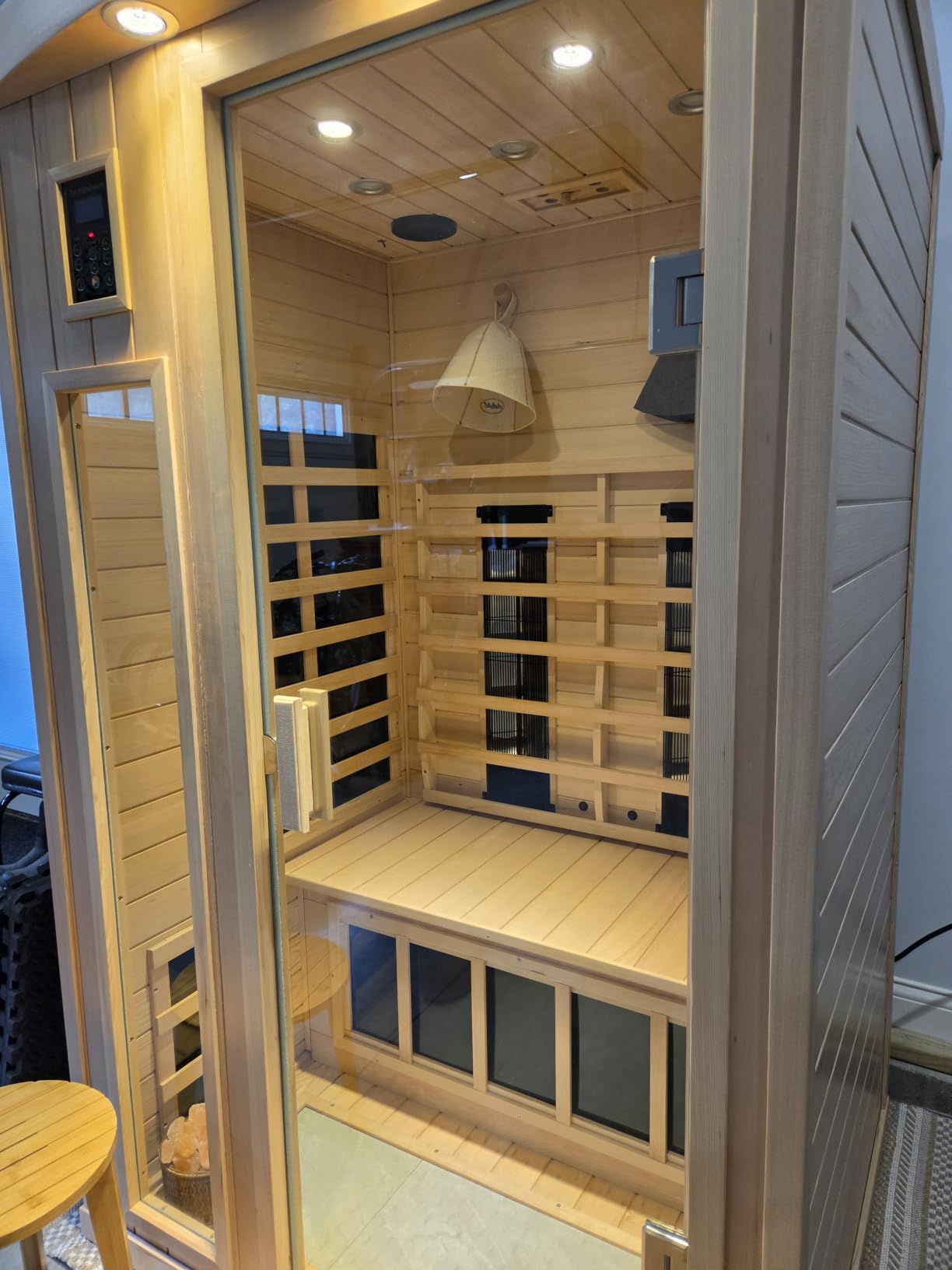 Kanlanth 1 Person Far Infrared Sauna, Low EMF Indoor Dry Home Sauna, 950W customer photo 1