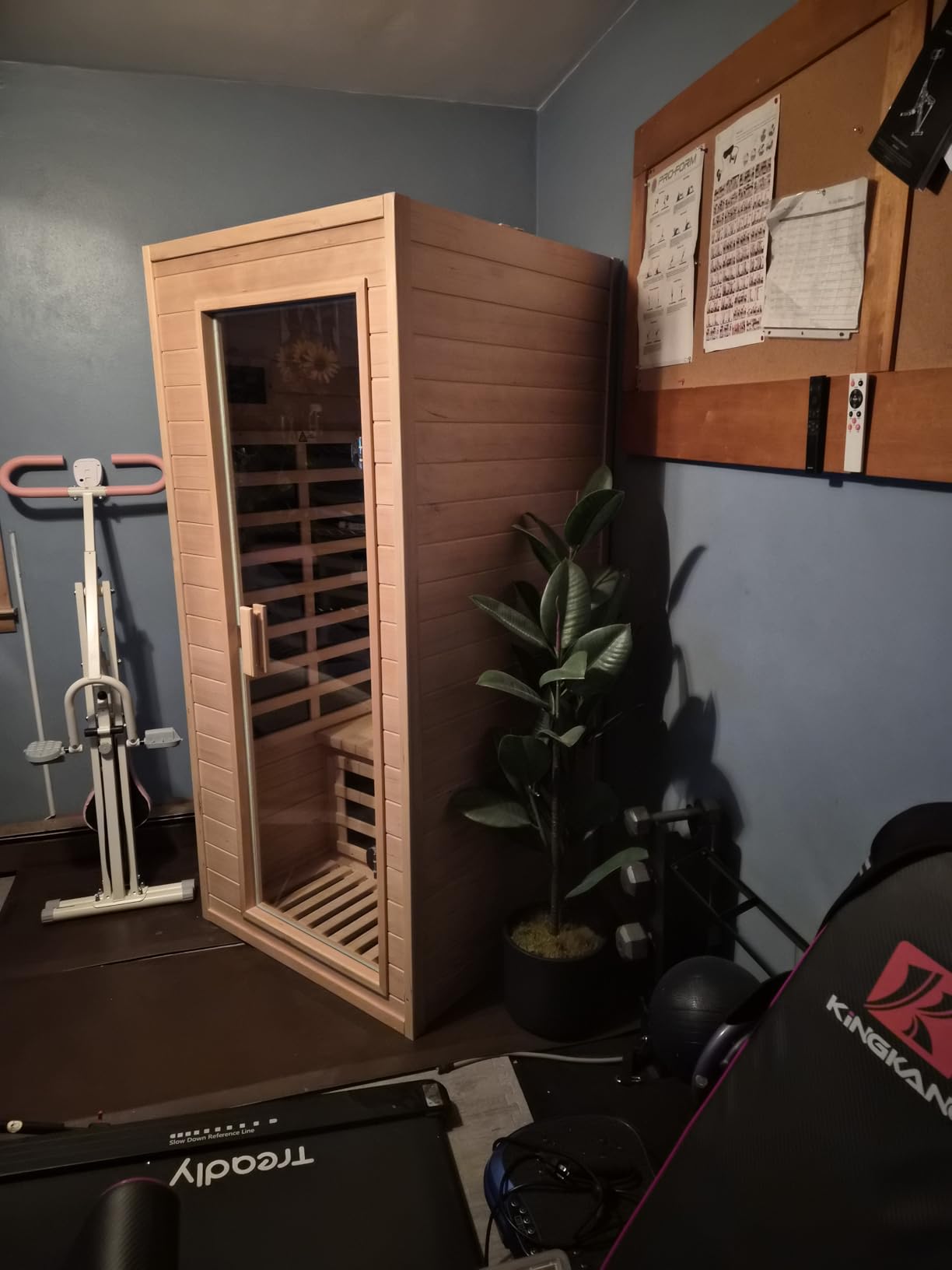 Kanlanth 1 Person Far Infrared Sauna, Low EMF Indoor Dry Home Sauna, 950W customer photo 2