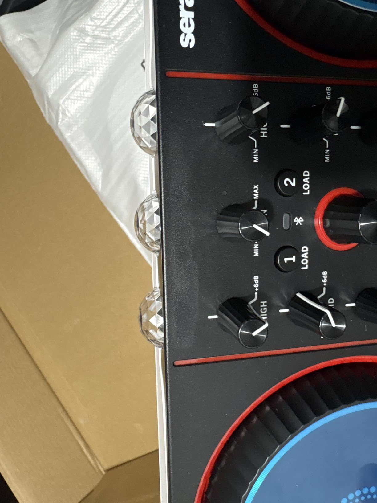 Numark Party Mix III Bluetooth DJ Controller with Built-in Lights | Beat Assist, Smart Fader, 16 Pads, 2 Deck DJ Mixer, Stems Control, USB-C, Serato DJ Lite and Algoriddim djay Included customer photo 2