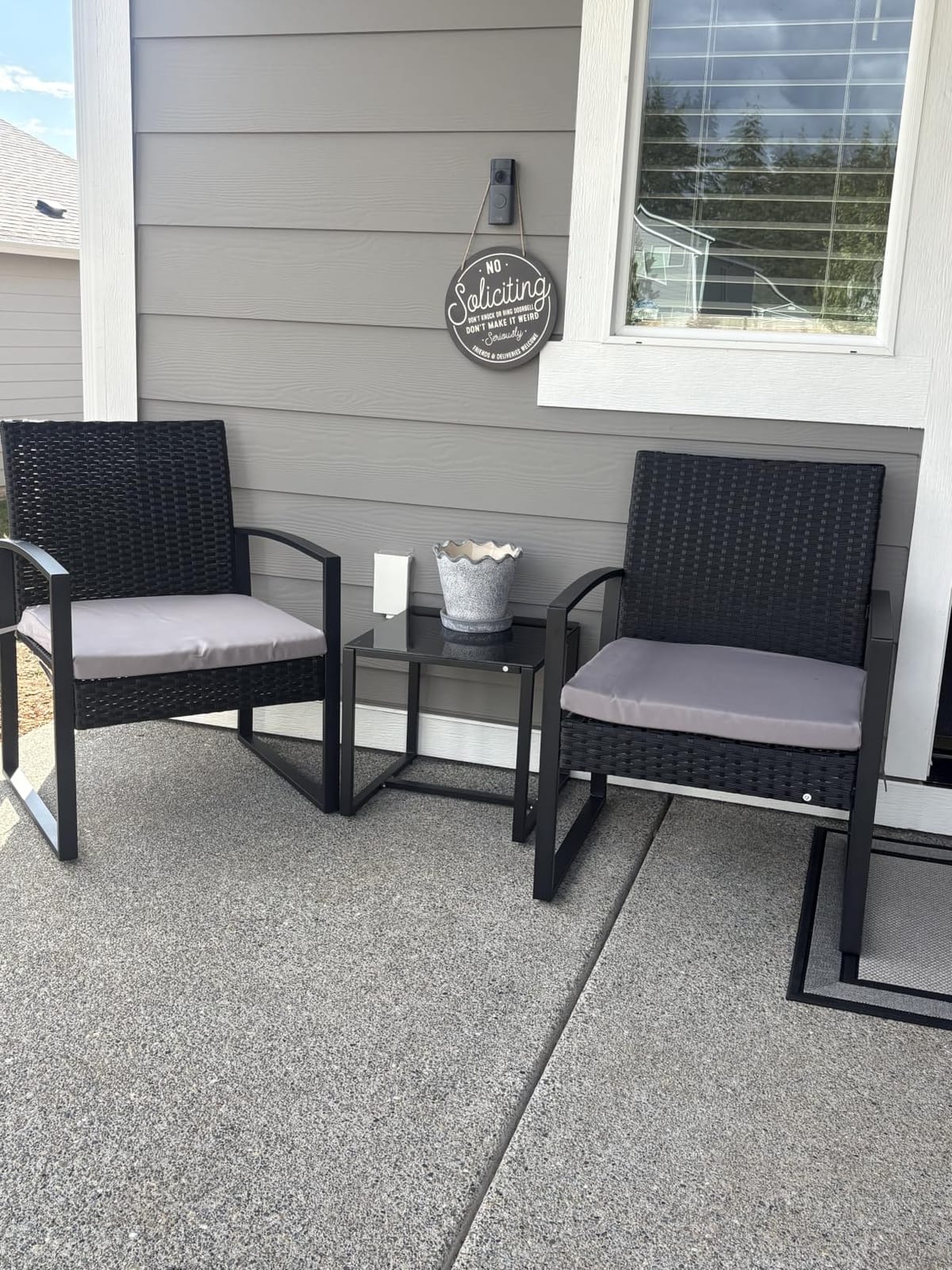 Murago Outdoor 3-Piece Wicker Bistro Set, Patio Conversation Set customer photo 1