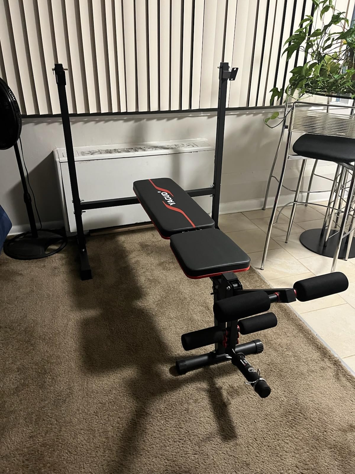 Weight Bench Set, 880LBS Adjustable Bench Press Set with Leg Extension and Barbell Rack, Safety Bar Catches, Fasting Foldable Workout Benches for Home and Gym customer photo 2