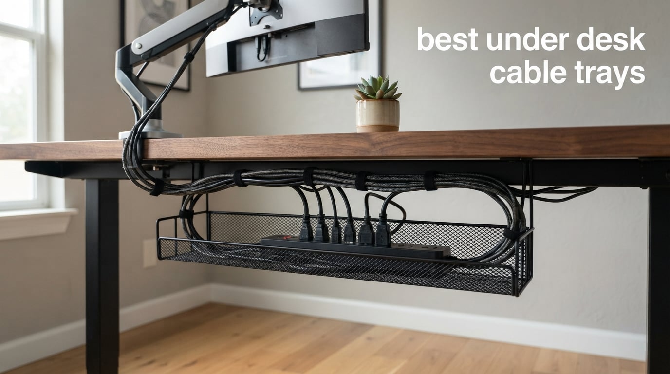 best under desk cable trays